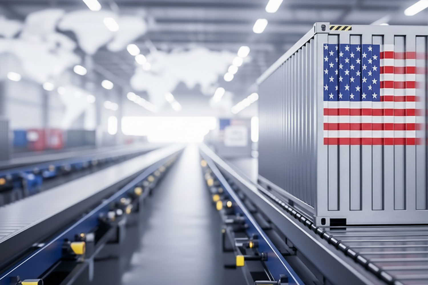Heavy-load conveyor operating in military logistics operation.