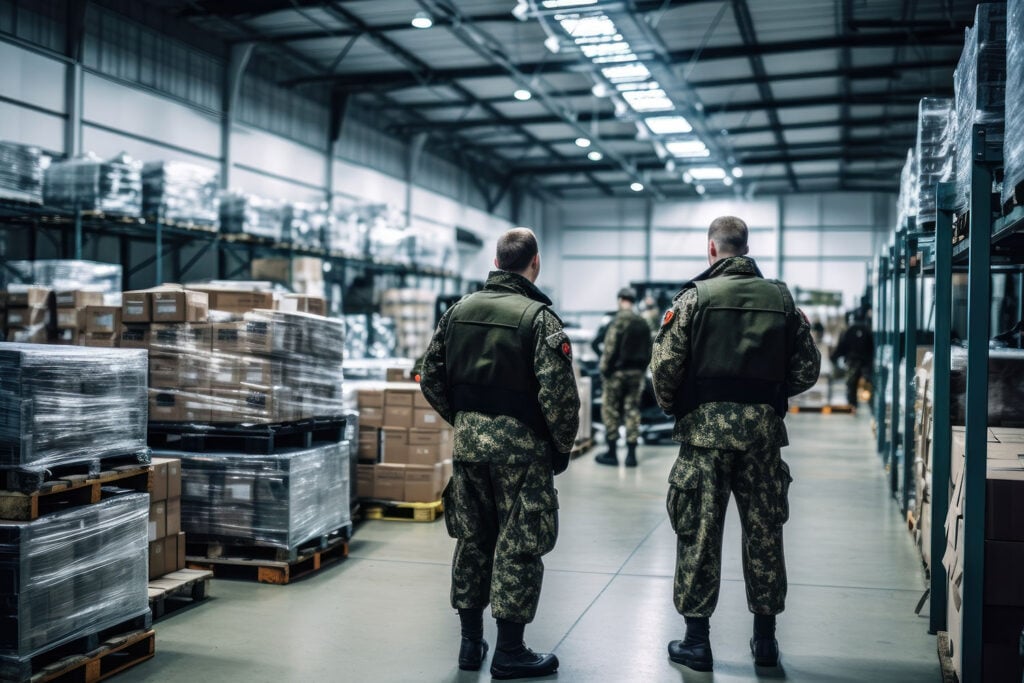 Military warehouse for provisions and ammunition at a military base.